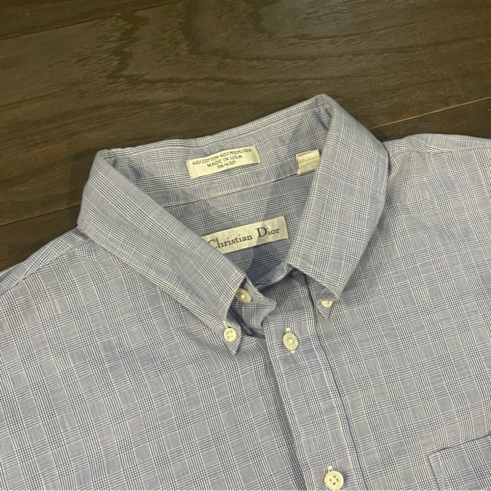 Christian Dior Men’s Long Sleeve Button Down Shirt Size 34/35 and 17 Neck - Picture 3 of 6